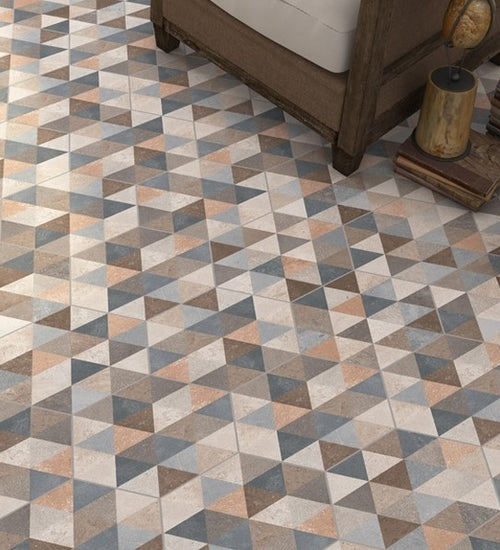 Vloertegel Vives Rift Hexagon Fingal (mix) 23,3x26,8 cm