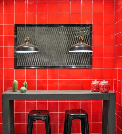 Wandtegel Adex Rivièra Liso Monaco Red 20x20 cm