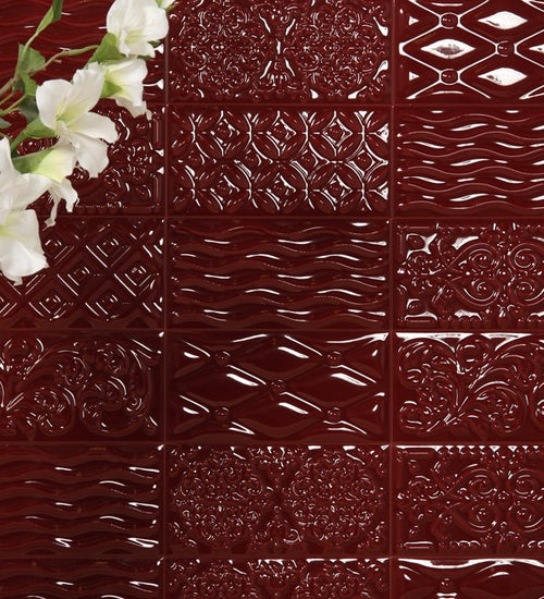 Wandtegel Vives Rivoli Cereza 10x20 cm