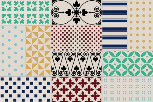 Wandtegel Vives Rivoli Décor Mix Clichy Blanco 10x20 cm