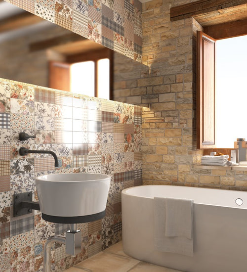 Wandtegel Vives Rivoli Décor Mix Soult Multicolor 10x20 cm