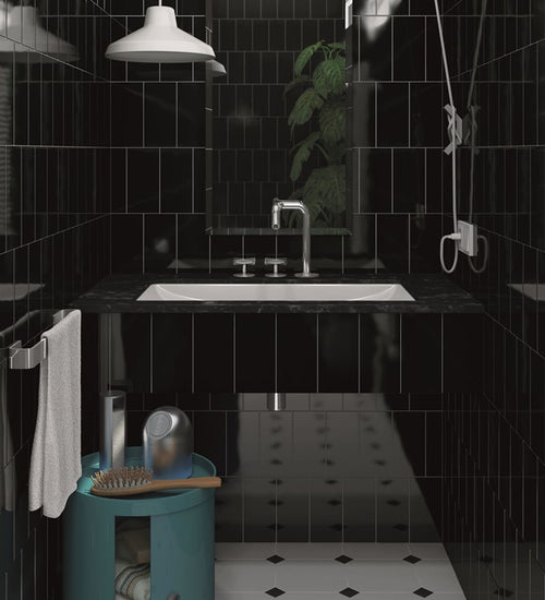 Wandtegel Vives Rivoli Zócalo Negro 15x20 cm