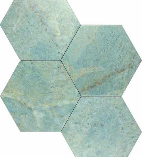 Vloertegel Cevica Rock Star Green Marble 14x16 cm