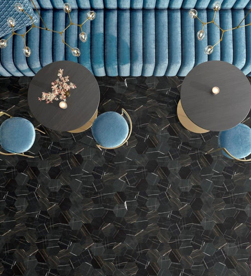 Vloertegel Cevica Rock Star Sahara Noir 14x16 cm