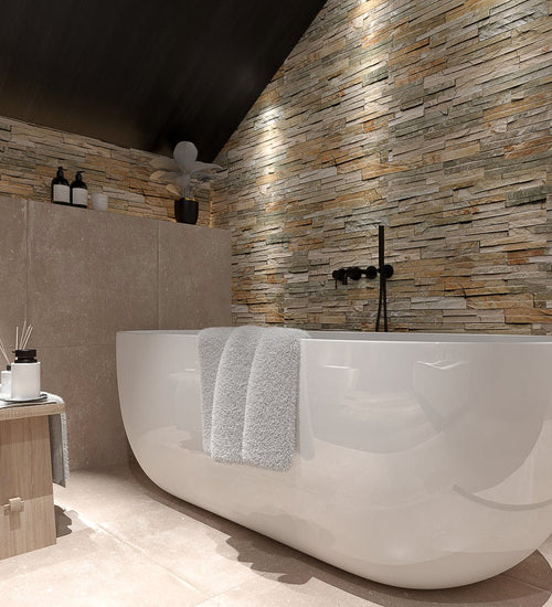 Mozaiektegel Stabigo Stone panel Bruin 10x50 cm