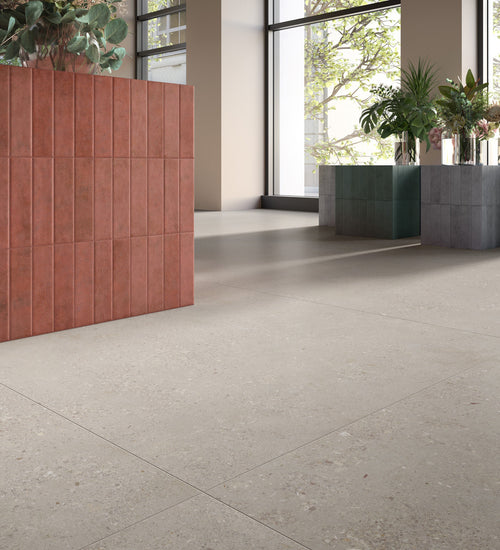 Vloertegel Rak Creativ con  p. ston Grijs mat 60x120 cm