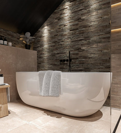 Mozaiektegel Stabigo Stone panel Grijs 15x50 cm