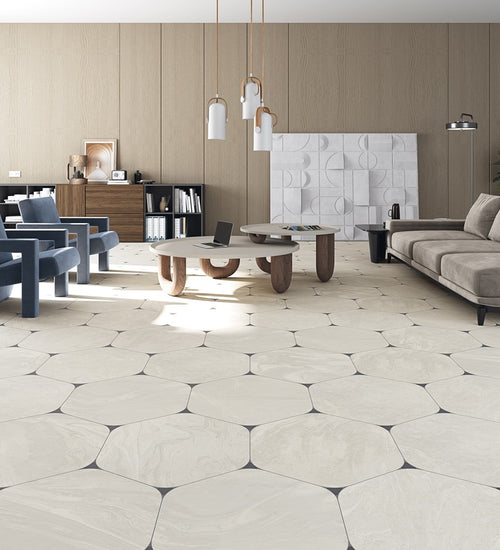 Vloertegel Vives Salerno Star Taupe 4,3x4,8 cm