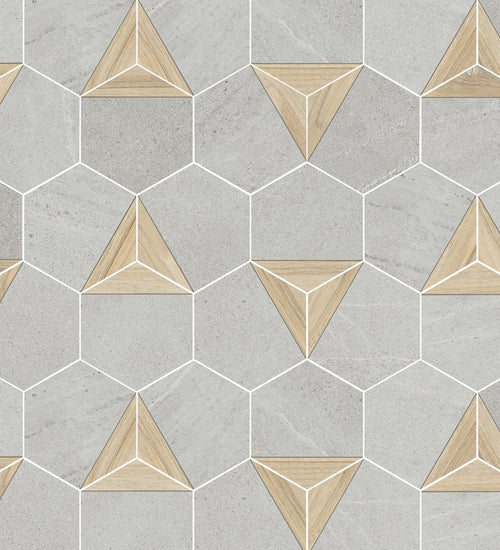 Vloertegel Vives Seine Hexágono Ligard Gris 23,6x26,6