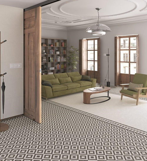 Vloertegel Vives Seine Iéna-R 2 Grafito 20x20 cm