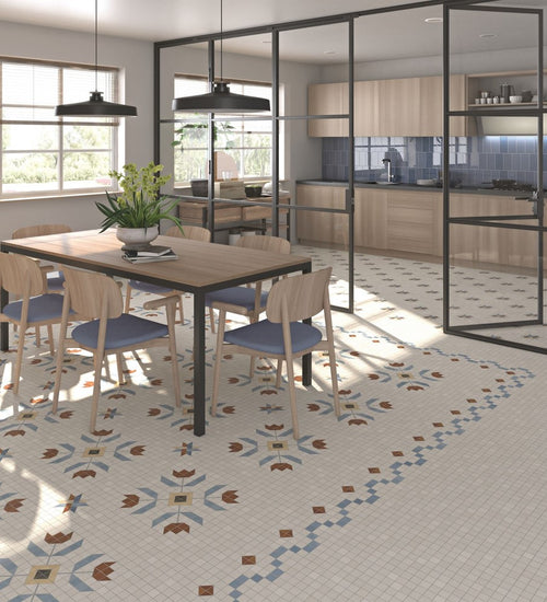 Vloertegel Vives Seine Tabarly-R 2 Azul 20x20 cm