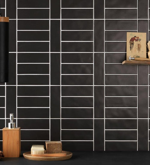 Wandtegel Tonalite Shibusa Carbone 5x15 cm