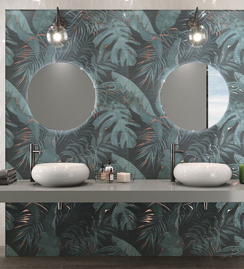 Wandtegel Carmen Silk Décor Set(2) Lost Paradise Green 40x12 cm 0