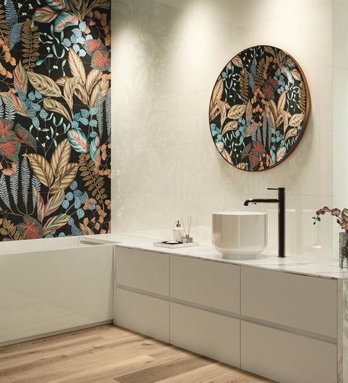 Wandtegel Carmen Silk Décor Set(3) ABC Biba Graphite 40x12 cm 0