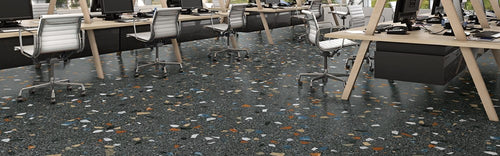 Vloertegel Arcana Stracciatella-R Grafito 80x80 cm