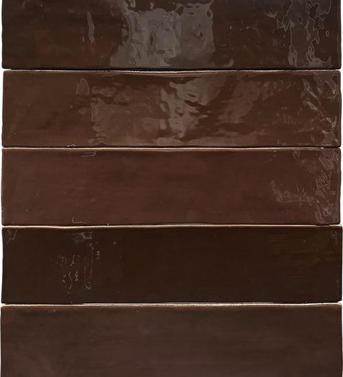 Wandtegel Revoir Paris Studio Brun Rétro Glossy 6,2x25