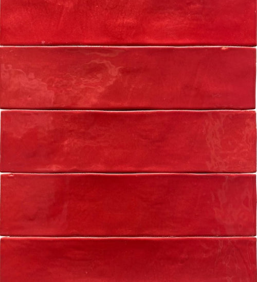 Wandtegel Revoir Paris Studio Carmin Glossy 6,2x25