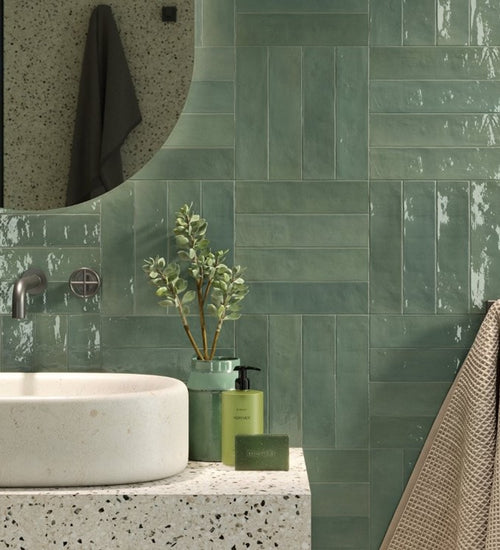 Wandtegel Revoir Paris Studio Crème Glossy 6,2x25