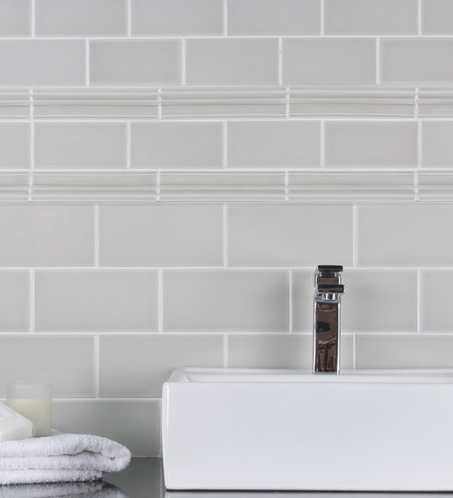 Wandtegel Adex Studio Relieve Ponciana 3x19,8 cm Silver Sands