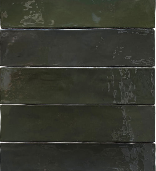 Wandtegel Revoir Paris Studio Vert Bouteille Glossy 6,2x25