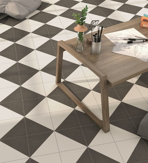 Vloertegel Vives Svenska Tre Antracita 20x20 cm