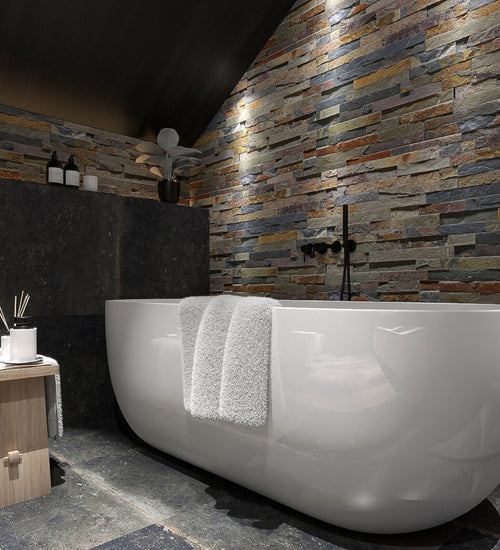 Mozaiektegel Stabigo Stone panel Grijs 15x55 cm