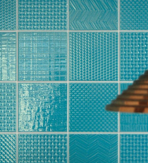 Wandtegel Tonalite Tissue Turchese 15x15 cm