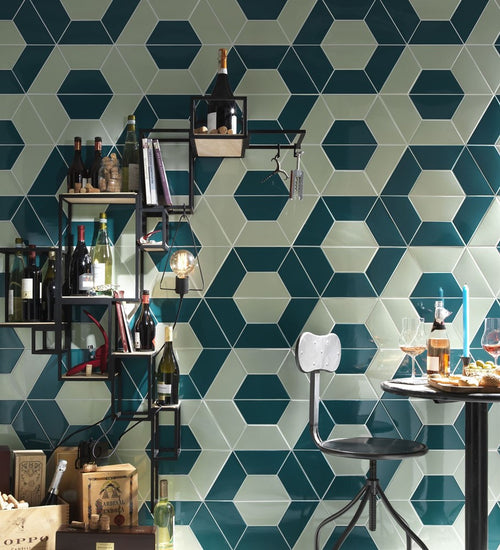 Wandtegel Tonalite Trapez Glossy Gesso 23x10 cm