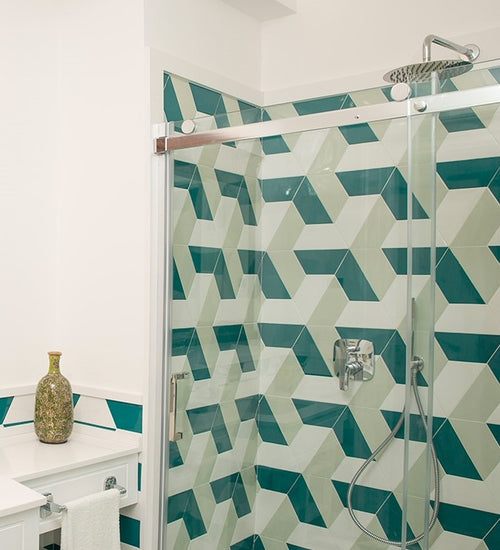 Wandtegel Tonalite Trapez Glossy Sage 23x10 cm