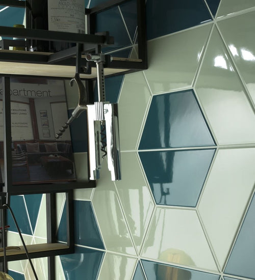 Wandtegel Tonalite Trapez Glossy Sage 23x10 cm