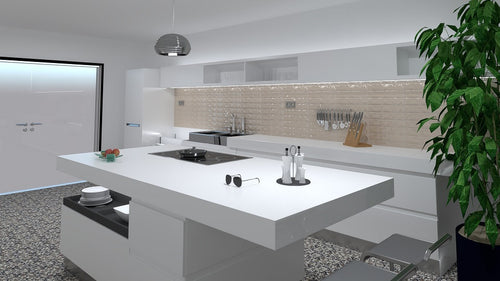 Wandtegel Del conca Frammenti Rose glans 7x40 cm