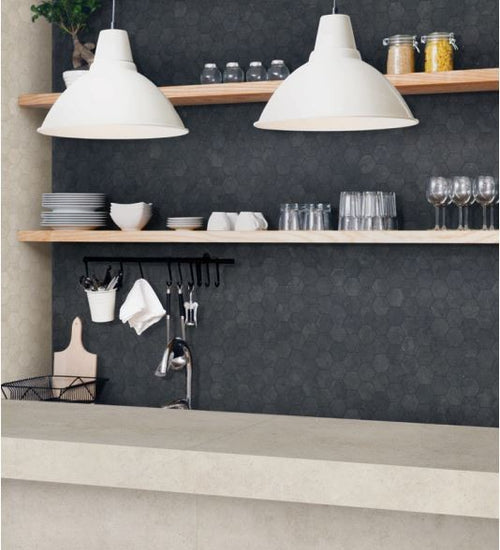 Mozaiektegel Arpa Limestone Antraciet mat 29x34 cm