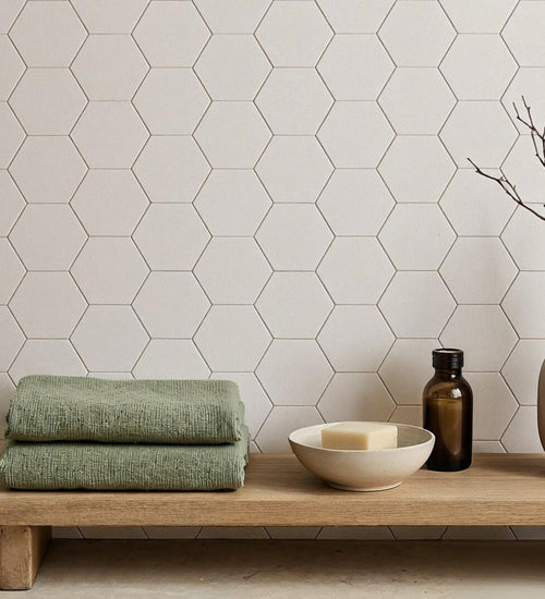 Vloertegel Grandeur Hexagonale Wit mat 15x17 cm