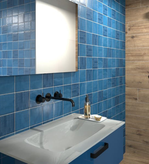 Wandtegel Sottocer Sense Blauw mat