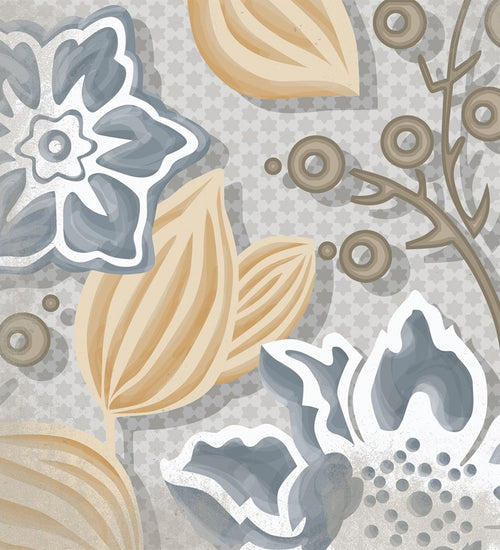 Vloertegel Vives Vodevil Flore Gris 20x20 cm