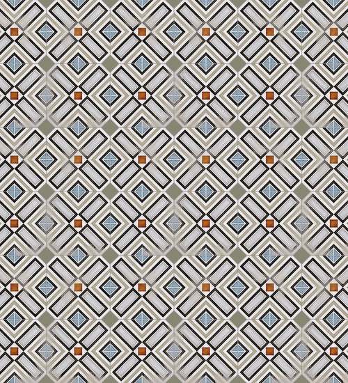 Vloertegel Vives Vodevil Octogon Ritter Multi. 20x20 cm