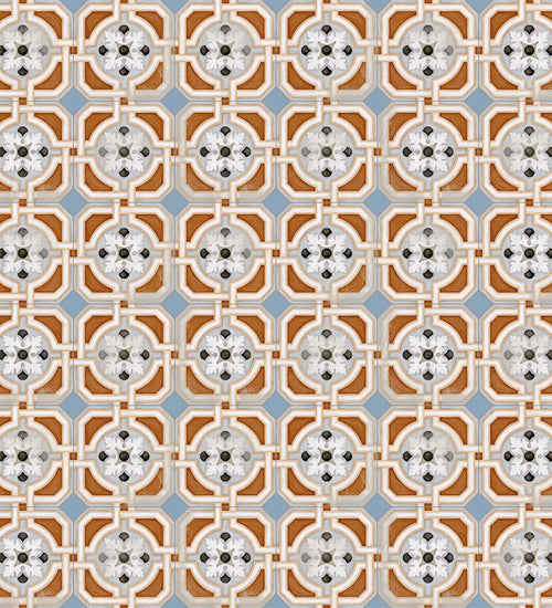 Vloertegel Vives Vodevil Octogon Zimer Multi. 20x20 cm