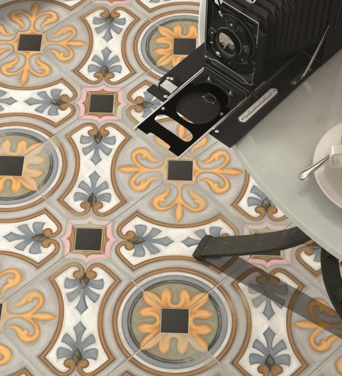 Vloertegel Vives Vodevil Taco Marrón 4x4 cm