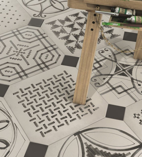 Vloertegel Vives Vodevil Variette Sombra 20x20 cm