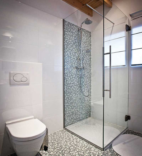 Mozaiektegel Aquacolor Fashion Grijs glans 1x1 cm