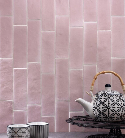 Wandtegel Tonalite Wabisabi Fucsia 5x15 cm