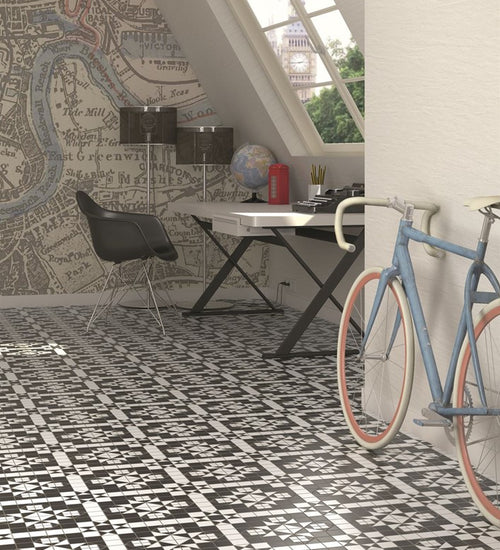 Vloertegel Vives World Parks Harrow Grafito 31,6x31,6 cm