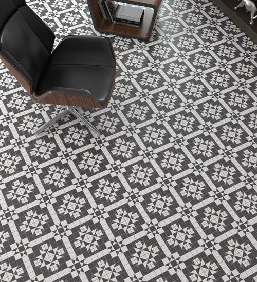 Vloertegel Vives World Parks Harrow Grafito 31,6x31,6 cm