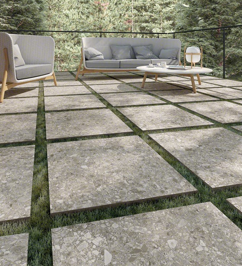 Vloertegel Vives Xtra Ceppo di Gre Gris-R 60x60 cm x2