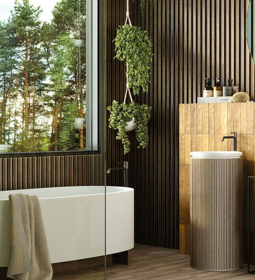 Wandtegel Baerwolf Luna Geel glans 6x25 cm