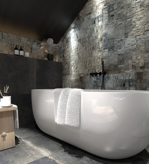 Mozaiektegel Stabigo Stone panel Grijs 25x50 cm