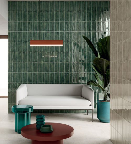 Wandtegel Novabell Fusion Groen glans 6x25 cm