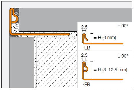 Schlueter JOLLY-EB buitenhoek decoratief wandprofiel RVS geborsteld H=11mm