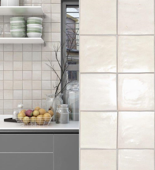 Wandtegel Cevica Zelij Blanco 10x10 cm