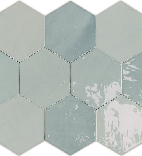 Wandtegel Wow  Zellige Hexa Aqua 10,8x12,4 cm